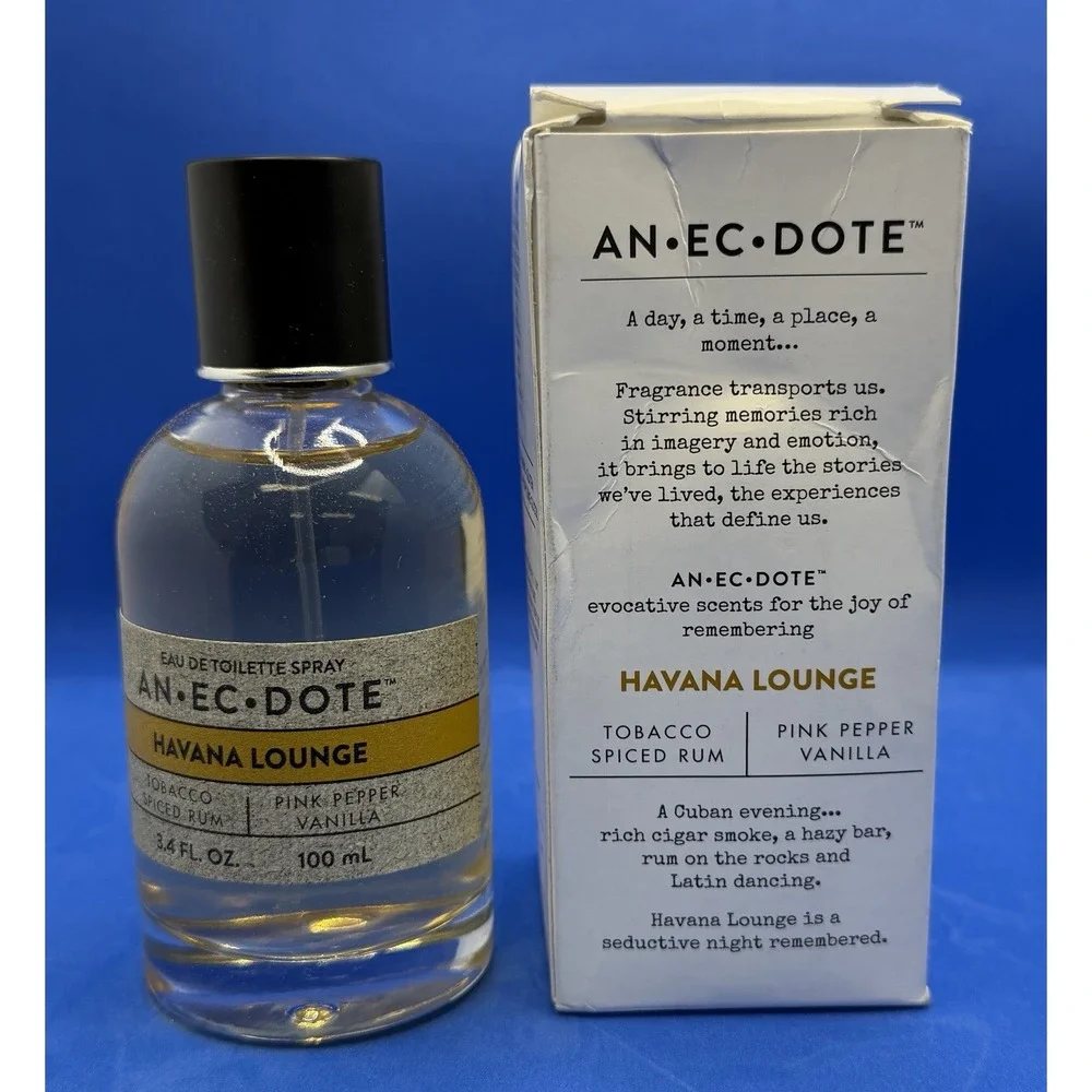 Anecdote Havana Lounge EDT Fragrangce spray, UNISEX, NEW in BOX, 3.4 Fl. oz.